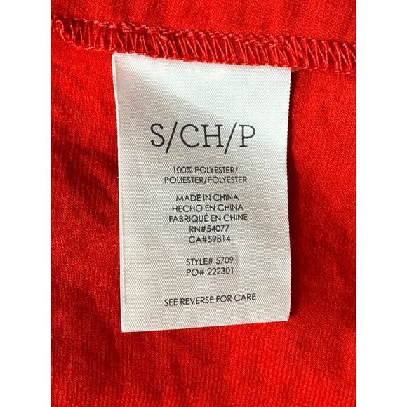 Cabi‎ Top Womens Small Aurora Blouse Vermilion Red Ruched Holiday Festive Office - Picture 7 of 8